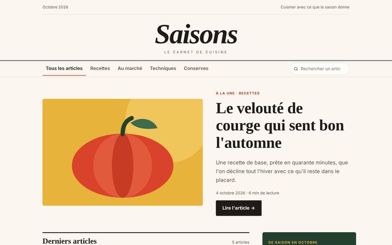 Aperçu de l'exemple Saisons