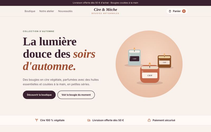 Aperçu de l'exemple Cire & Mèche