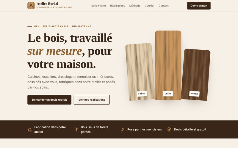 Aperçu de l'exemple Atelier Boréal